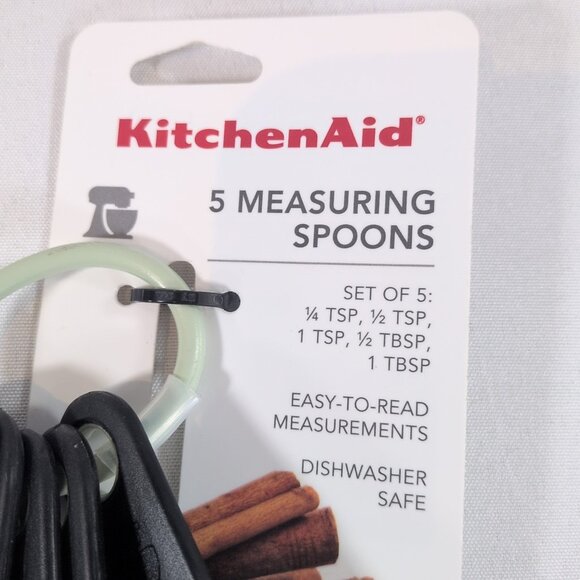 KitchenAid 5 Measuring Spoons KE057OHPICAN Green Black NEW TSP TBSP 1/4 1/2 - Picture 4 of 11
